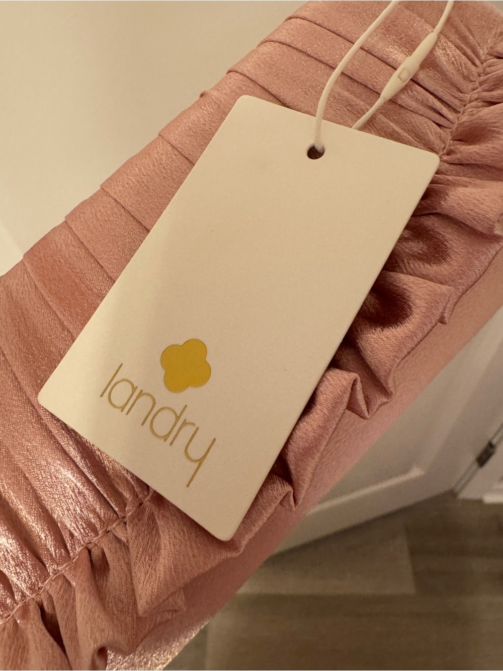 Pink Ruffled Satin Clutch - Picture 3 of 4